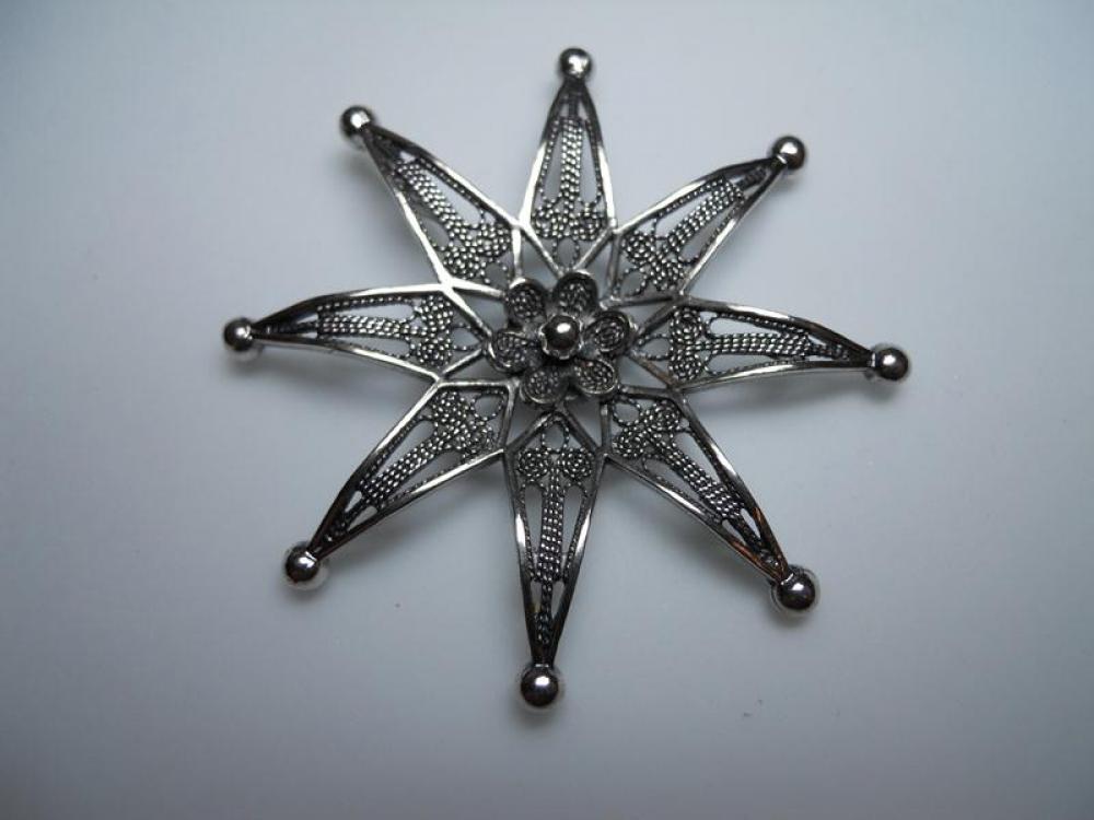 Ciondolo Rosa dei venti SC1 in argento brunito 925%° 